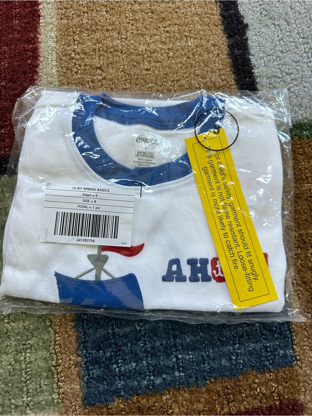 NWT Gymboree White & Blue Sailboat Pajama Top